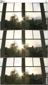 阳光照进玻璃窗户