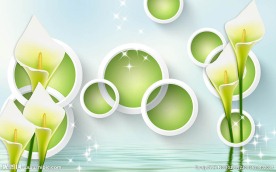 马蹄莲3D立体背景墙