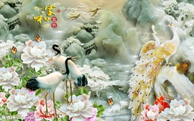 家和富贵玉雕背景墙