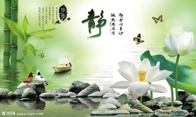 宁静致远中式背景墙