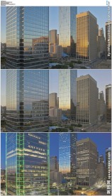 商业大楼白天黑夜延时