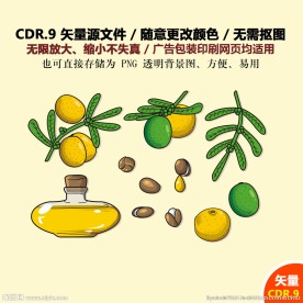 卡通手绘SAP养生美容精油矢量