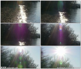 阳光反射在河面上