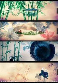 水墨LED 动态 背景素材