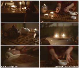 外国美女茶艺沏茶