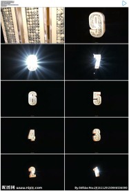 透明通道金色十秒倒计时