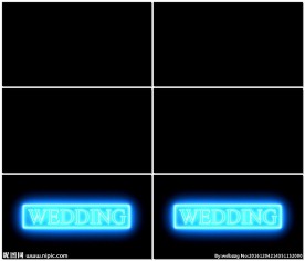 发光的Wedding字样