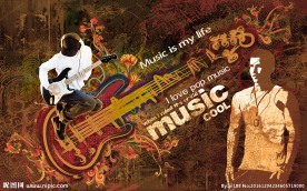 潮流涂鸦嘻哈音乐主题背景墙