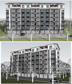 多层住宅建筑草图大师SU模型
