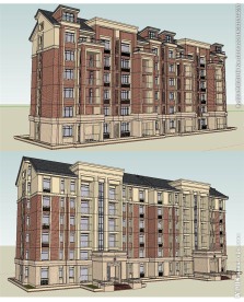 欧式6层建筑草图大师SU模型