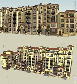 西班牙风格建筑草图大师SU模型