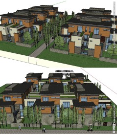 联排别墅建筑草图大师SU模型