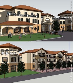 地中海风格幼儿园18班模型