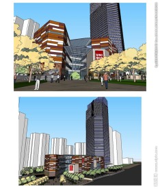 商业办公建筑草图大师SU模型