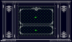家装CAD实木背景雕花墙板