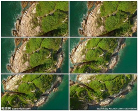 4K航拍大海海岛自然风光高清视