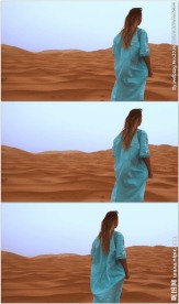 站在沙漠里的美女