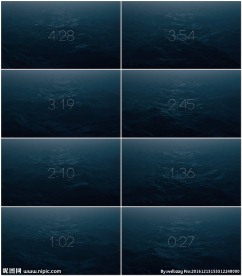 海洋波浪背景五分钟倒计时