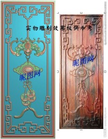 餐椅后背蝙蝠铜钱精雕浮雕灰度