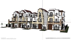 西班牙风格建筑SU模型
