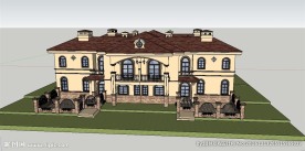 西班牙合院别墅精细SU模型