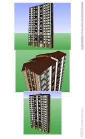 东南亚高层住宅楼建筑草图模型