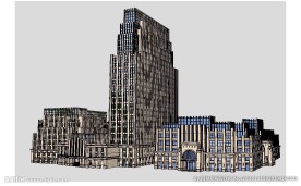 新古典办公楼建筑草图大师SU