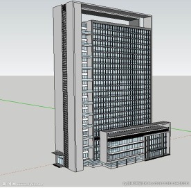 廊坊办公楼建筑草图大师SU模型