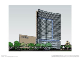 高层办公楼建筑草图大师SU模型