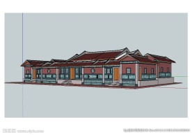 闽南风格建筑草图大师SU模型
