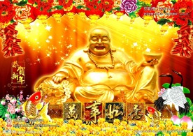 弥勒佛万事如意恭贺新年喜庆吉祥