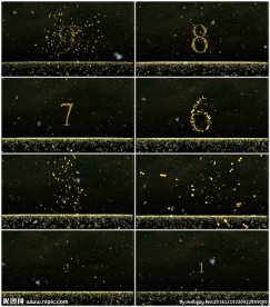 金色粒子爆炸十秒倒计时