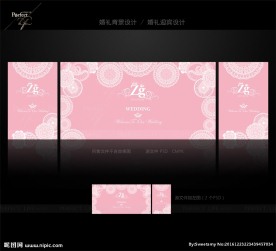 粉色蕾丝婚礼背景