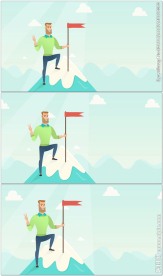 手拿旗帜登顶高峰MG动画