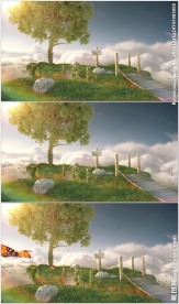 高山大树动态舞台背景视频