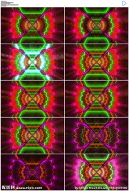 镜像对称万花筒隧道穿梭背景