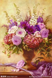 静物牡丹油画  摄影