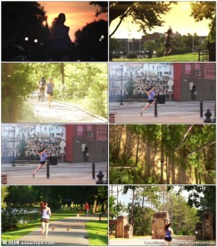 美女公园晨跑锻炼