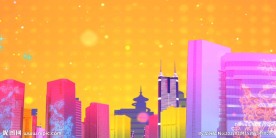 新年 彩色城市 动态视频