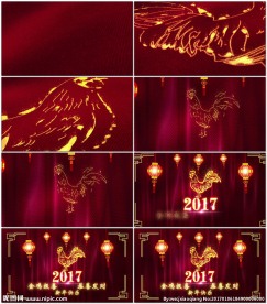 红色幕布背景鸡年片头