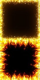 金色 火焰 边框特效素材