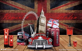 木板英伦风格背景墙