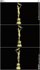 三段透明通道颁奖小金人视频