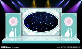 舞台背景 婚庆背景 结婚 蓝色