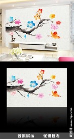 简约水墨客厅电视背景墙