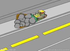 推土机推泥石流动画Flash