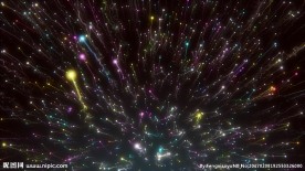 彩色烟花萤火虫蒲公英特效背景