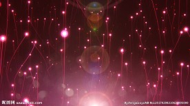 粉红色粒子蒲公英特效背景素材