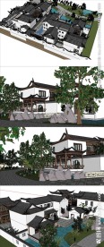苏式园林建筑草图大师SU模型