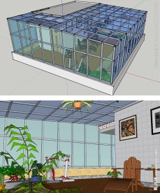 现代阳光房建筑草图大师SU模型